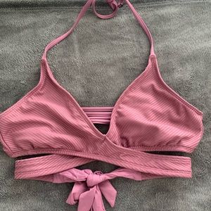 Mauve Tie Bikini Top